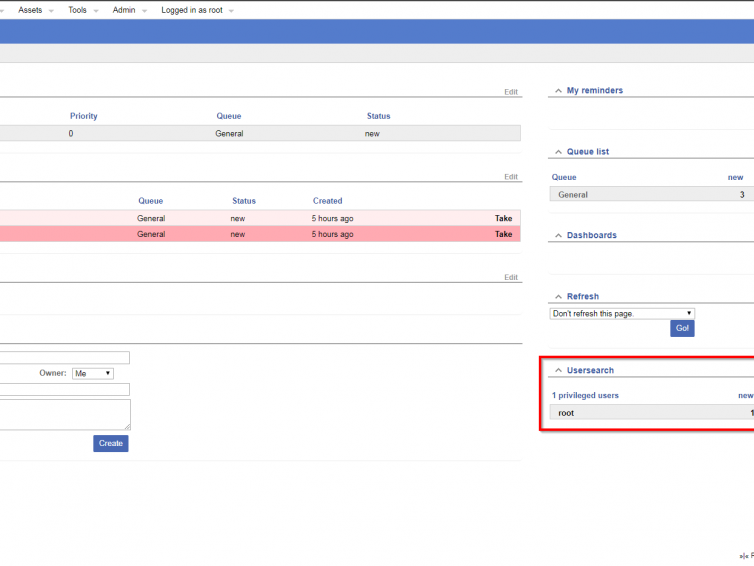 RT Erweiterung: User Search