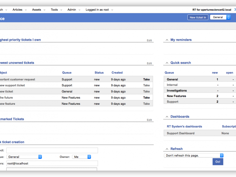 Request Tracker Installation